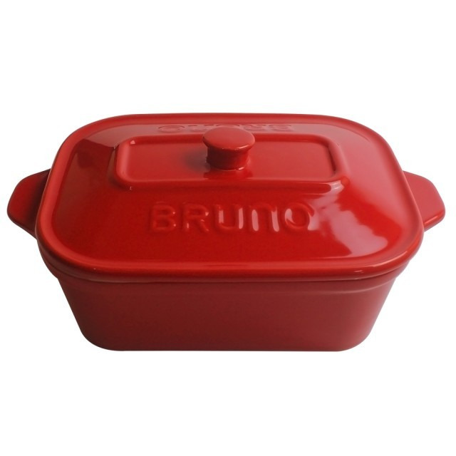 BRUNO 經典復刻陶瓷燒烤盤 紅 側面